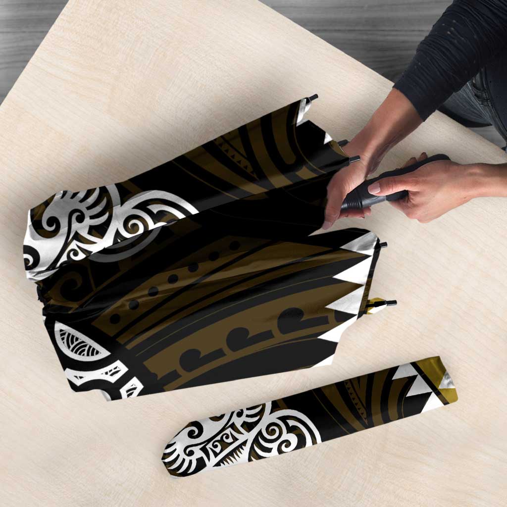 Yellow Aotearoa Niho Taniwha Umbrella Maori Mythology Tooth - Taniko Motifs - Aussie Hoodie