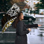 Yellow Aotearoa Niho Taniwha Umbrella Maori Mythology Tooth - Taniko Motifs - Aussie Hoodie
