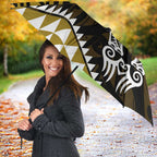 Yellow Aotearoa Niho Taniwha Umbrella Maori Mythology Tooth - Taniko Motifs - Aussie Hoodie