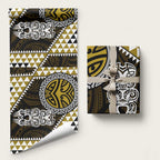 Yellow Aotearoa Niho Taniwha Wrapping Paper Maori Mythology Tooth - Taniko Motifs - Aussie Hoodie