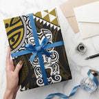Yellow Aotearoa Niho Taniwha Wrapping Paper Maori Mythology Tooth - Taniko Motifs - Aussie Hoodie