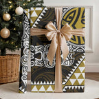 Yellow Aotearoa Niho Taniwha Wrapping Paper Maori Mythology Tooth - Taniko Motifs - Aussie Hoodie