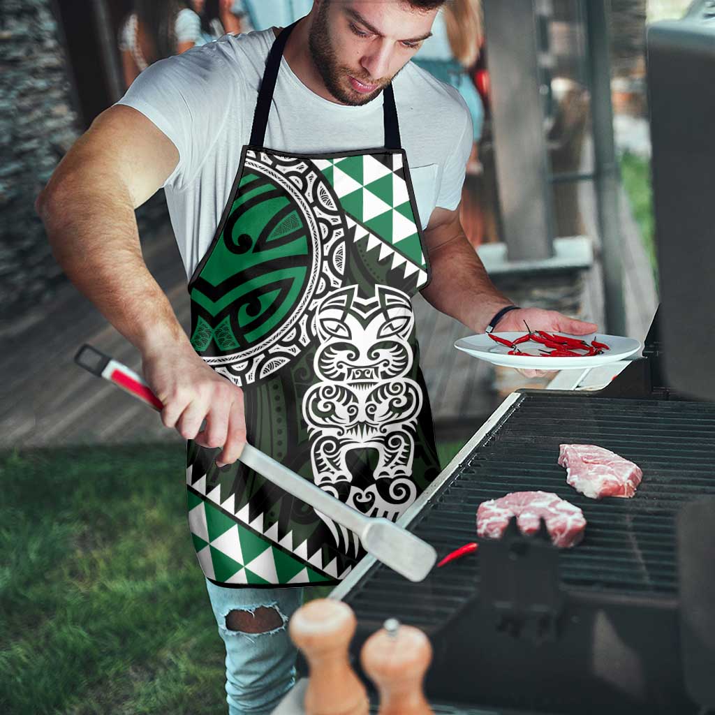 Green Aotearoa Niho Taniwha Apron Maori Mythology Tooth - Taniko Motifs - Aussie Hoodie