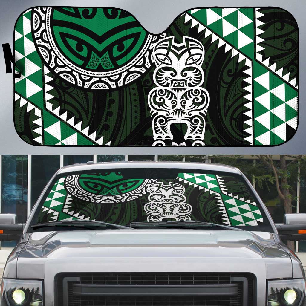 Green Aotearoa Niho Taniwha Auto Sun Shade Maori Mythology Tooth - Taniko Motifs - Aussie Hoodie