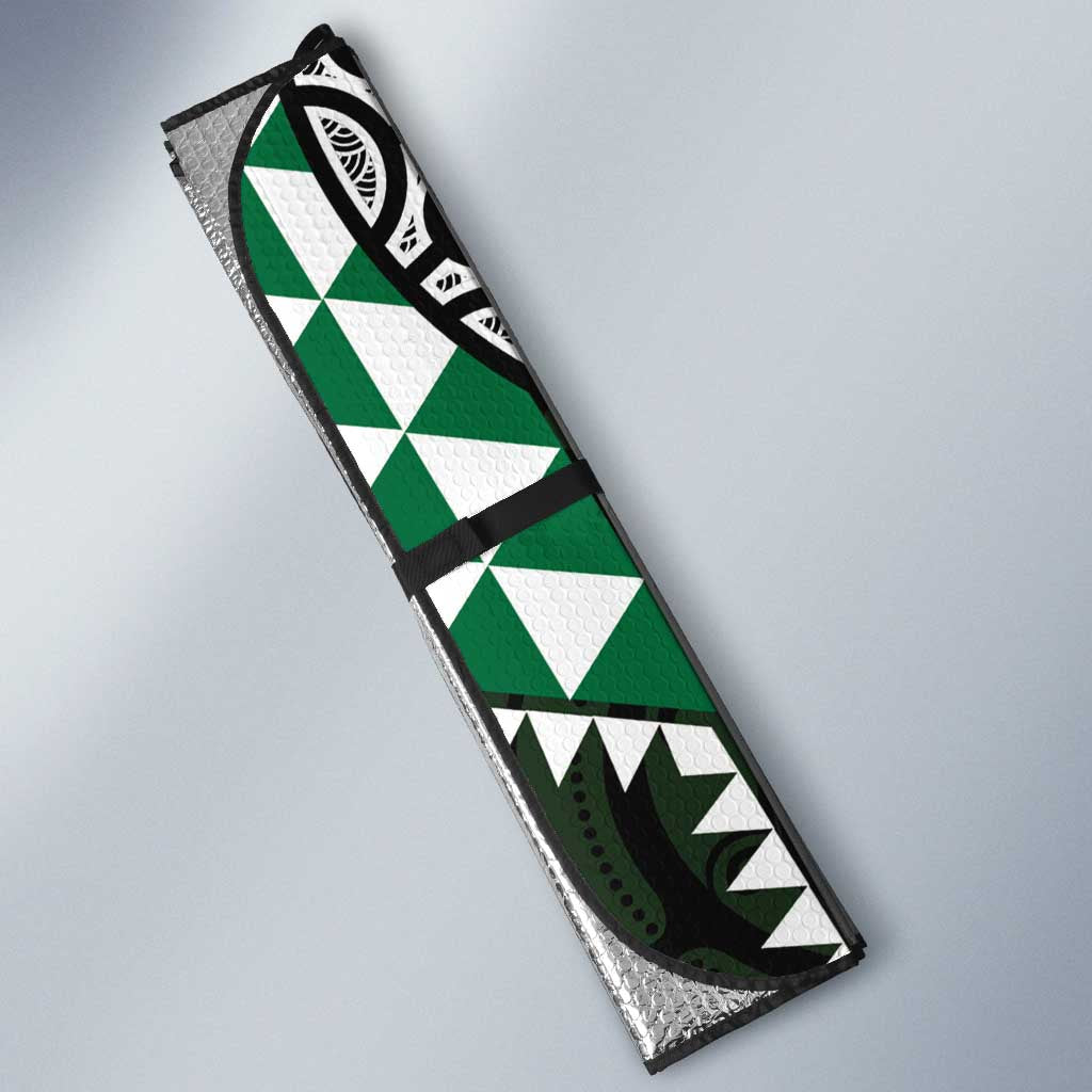 Green Aotearoa Niho Taniwha Auto Sun Shade Maori Mythology Tooth - Taniko Motifs - Aussie Hoodie