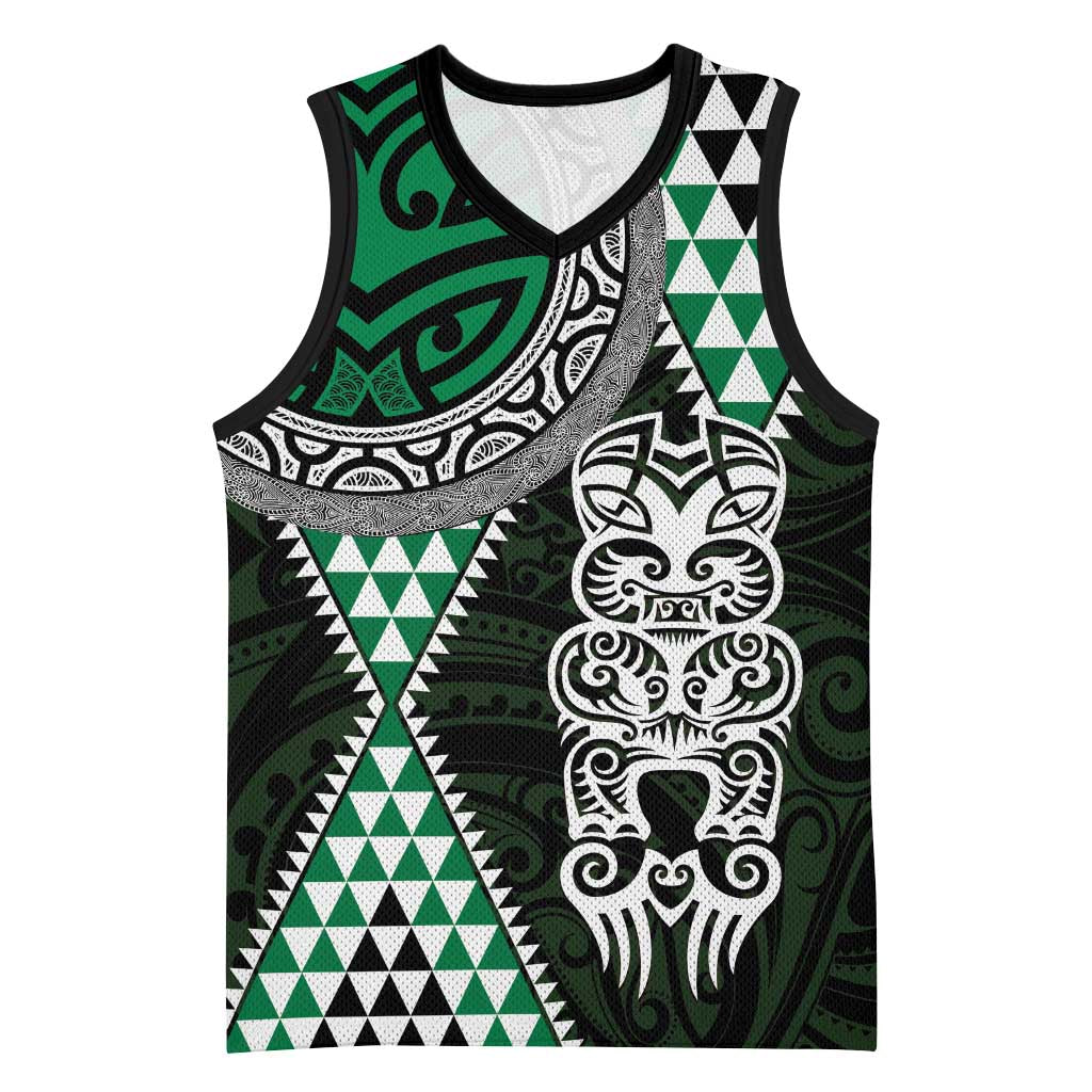 Green Aotearoa Niho Taniwha Basketball Jersey Maori Mythology Tooth - Taniko Motifs - Aussie Hoodie
