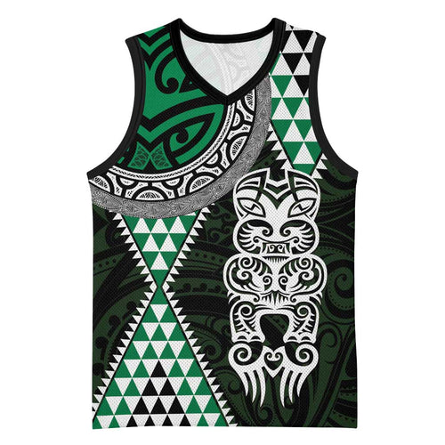 Green Aotearoa Niho Taniwha Basketball Jersey Maori Mythology Tooth - Taniko Motifs - Aussie Hoodie