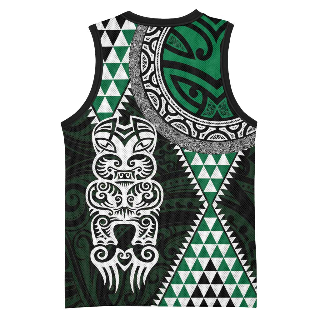 Green Aotearoa Niho Taniwha Basketball Jersey Maori Mythology Tooth - Taniko Motifs - Aussie Hoodie