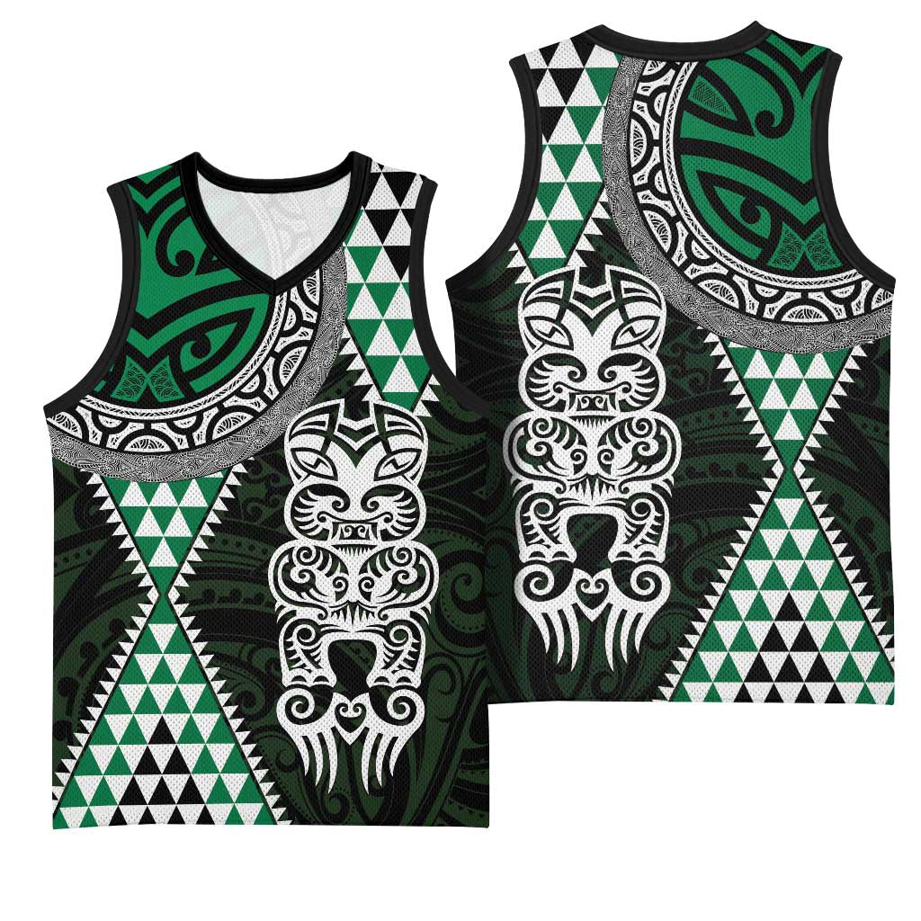 Green Aotearoa Niho Taniwha Basketball Jersey Maori Mythology Tooth - Taniko Motifs - Aussie Hoodie