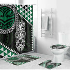 Green Aotearoa Niho Taniwha Bathroom Set Maori Mythology Tooth - Taniko Motifs - Aussie Hoodie