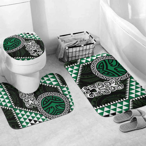Green Aotearoa Niho Taniwha Bathroom Set Maori Mythology Tooth - Taniko Motifs - Aussie Hoodie