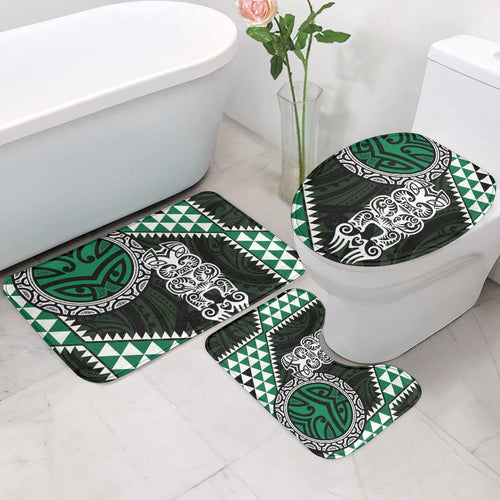 Green Aotearoa Niho Taniwha Bathroom Set Maori Mythology Tooth - Taniko Motifs - Aussie Hoodie