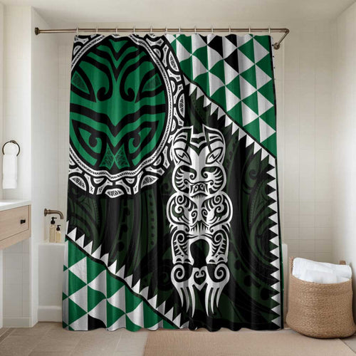 Green Aotearoa Niho Taniwha Bathroom Set Maori Mythology Tooth - Taniko Motifs - Aussie Hoodie