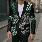 Green Aotearoa Niho Taniwha Blazer Maori Mythology Tooth - Taniko Motifs - Aussie Hoodie