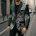 Green Aotearoa Niho Taniwha Blazer Maori Mythology Tooth - Taniko Motifs - Aussie Hoodie