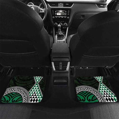 Green Aotearoa Niho Taniwha Car Mats Maori Mythology Tooth - Taniko Motifs