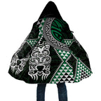 Green Aotearoa Niho Taniwha Cloak Maori Mythology Tooth - Taniko Motifs - Aussie Hoodie