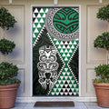 Green Aotearoa Niho Taniwha Door Cover Maori Mythology Tooth - Taniko Motifs - Aussie Hoodie