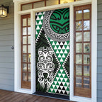 Green Aotearoa Niho Taniwha Door Cover Maori Mythology Tooth - Taniko Motifs - Aussie Hoodie