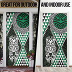 Green Aotearoa Niho Taniwha Door Cover Maori Mythology Tooth - Taniko Motifs - Aussie Hoodie