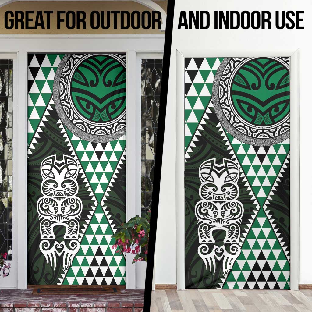 Green Aotearoa Niho Taniwha Door Cover Maori Mythology Tooth - Taniko Motifs - Aussie Hoodie