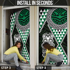 Green Aotearoa Niho Taniwha Door Cover Maori Mythology Tooth - Taniko Motifs - Aussie Hoodie