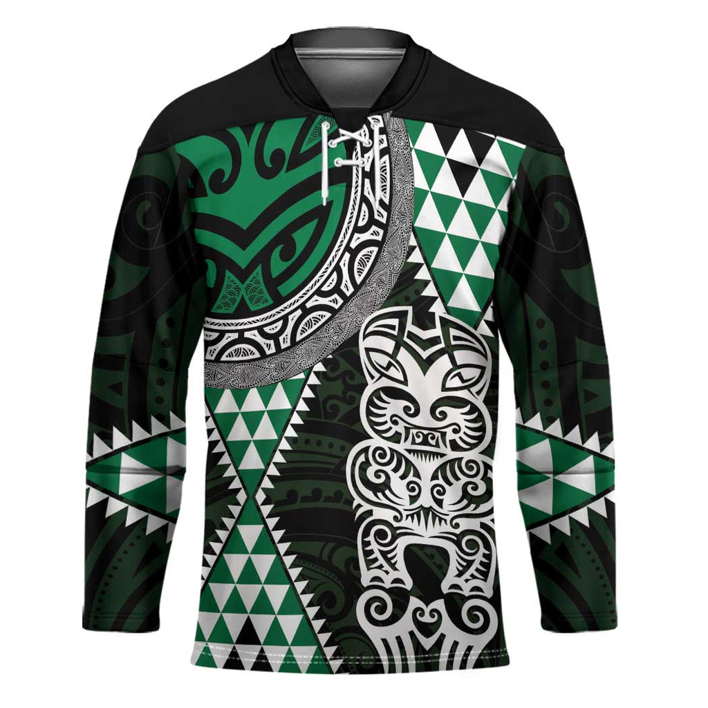 Green Aotearoa Niho Taniwha Hockey Jersey Maori Mythology Tooth - Taniko Motifs - Aussie Hoodie