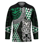 Green Aotearoa Niho Taniwha Hockey Jersey Maori Mythology Tooth - Taniko Motifs - Aussie Hoodie