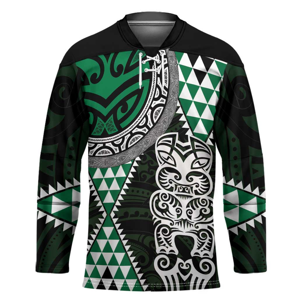 Green Aotearoa Niho Taniwha Hockey Jersey Maori Mythology Tooth - Taniko Motifs - Aussie Hoodie