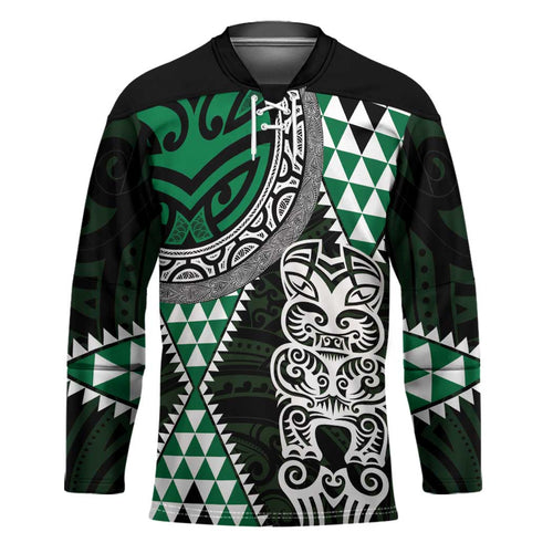 Green Aotearoa Niho Taniwha Hockey Jersey Maori Mythology Tooth - Taniko Motifs - Aussie Hoodie