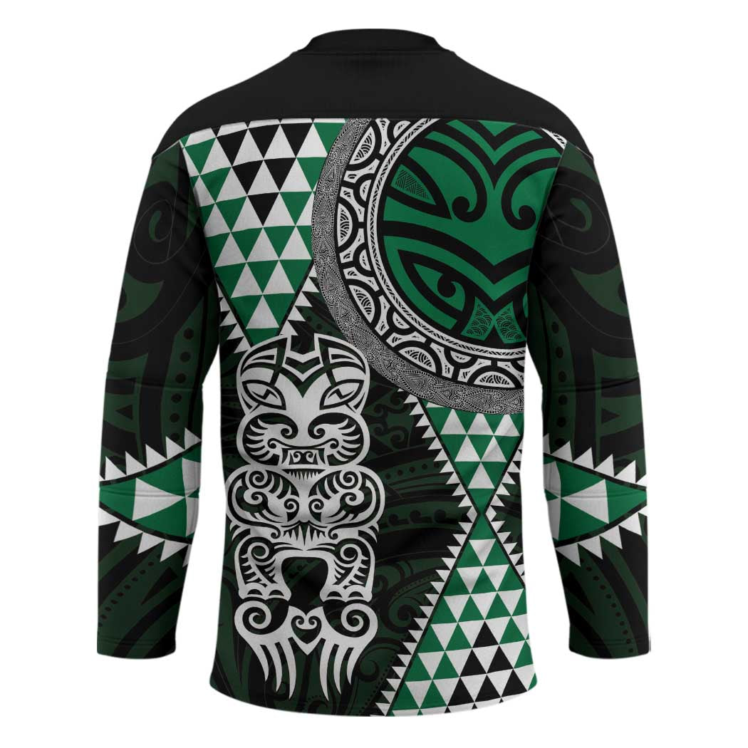 Green Aotearoa Niho Taniwha Hockey Jersey Maori Mythology Tooth - Taniko Motifs - Aussie Hoodie