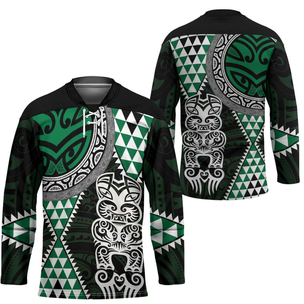 Green Aotearoa Niho Taniwha Hockey Jersey Maori Mythology Tooth - Taniko Motifs - Aussie Hoodie