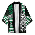 Green Aotearoa Niho Taniwha Kimono Maori Mythology Tooth - Taniko Motifs - Aussie Hoodie
