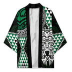 Green Aotearoa Niho Taniwha Kimono Maori Mythology Tooth - Taniko Motifs - Aussie Hoodie