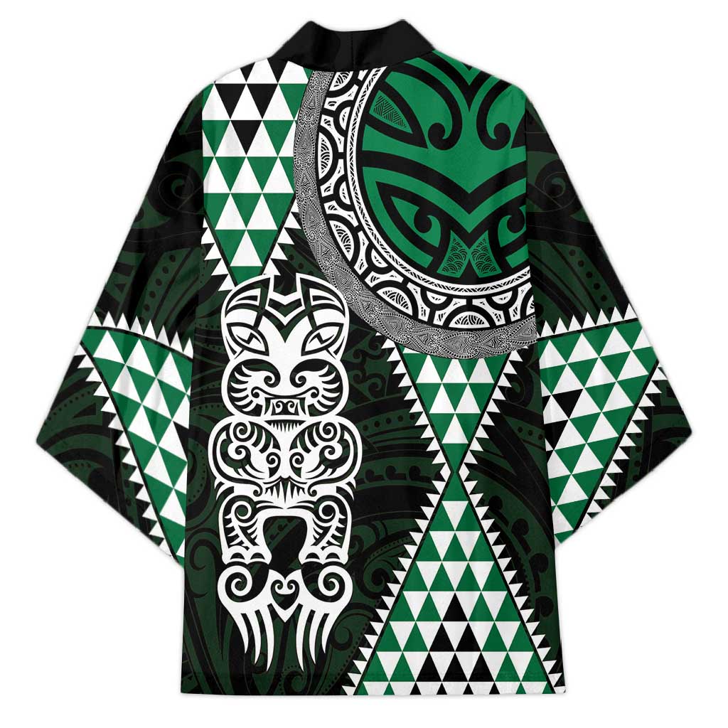 Green Aotearoa Niho Taniwha Kimono Maori Mythology Tooth - Taniko Motifs - Aussie Hoodie