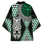 Green Aotearoa Niho Taniwha Kimono Maori Mythology Tooth - Taniko Motifs - Aussie Hoodie