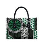 Green Aotearoa Niho Taniwha Leather Bag Maori Mythology Tooth - Taniko Motifs - Aussie Hoodie