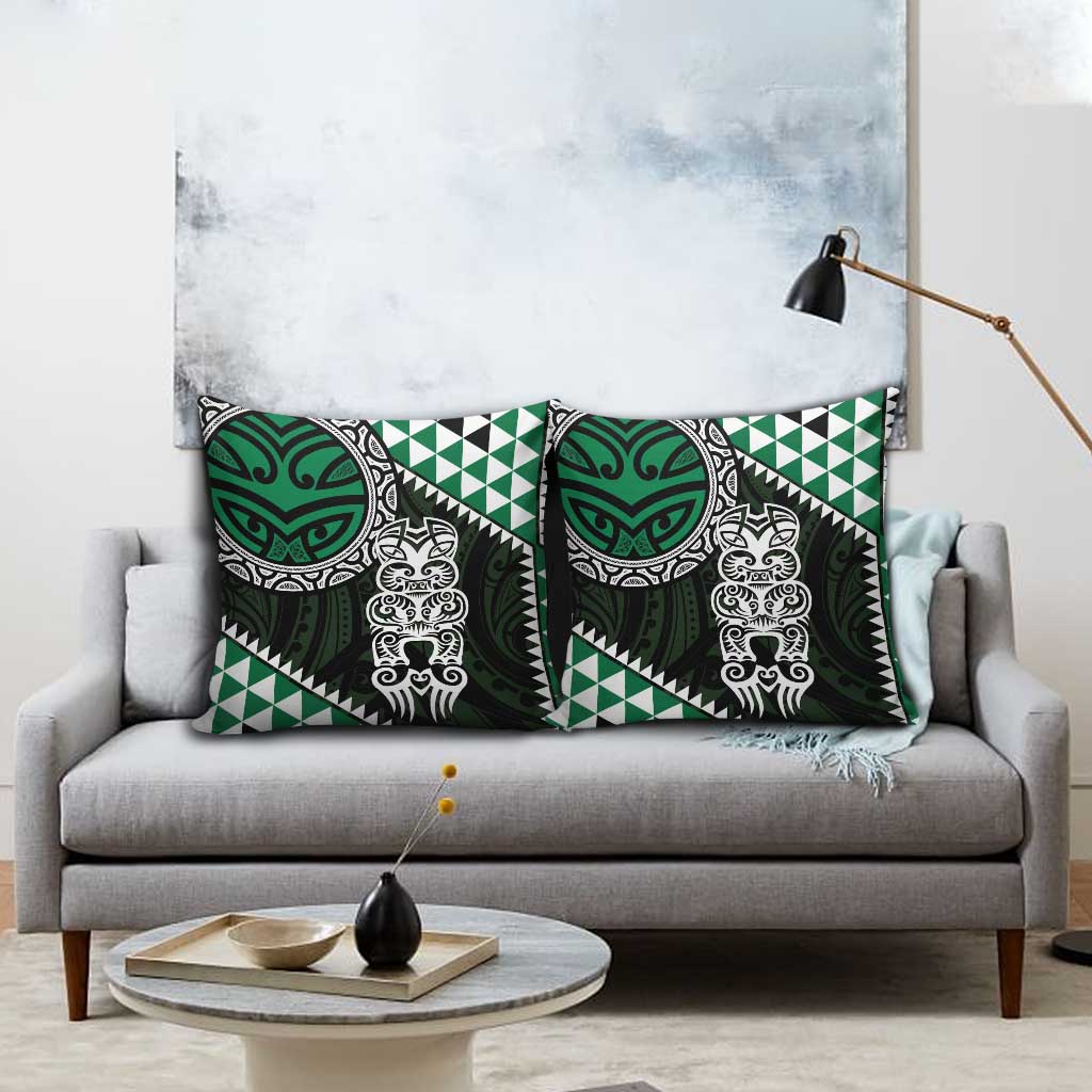 Green Aotearoa Niho Taniwha Pillow Cover Maori Mythology Tooth - Taniko Motifs - Aussie Hoodie
