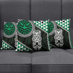 Green Aotearoa Niho Taniwha Pillow Cover Maori Mythology Tooth - Taniko Motifs - Aussie Hoodie