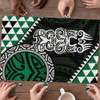 Green Aotearoa Niho Taniwha Puzzle Maori Mythology Tooth - Taniko Motifs - Aussie Hoodie
