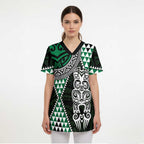 Green Aotearoa Niho Taniwha Scrub Top Maori Mythology Tooth - Taniko Motifs - Aussie Hoodie