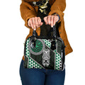 Green Aotearoa Niho Taniwha Shoulder Handbag Maori Mythology Tooth - Taniko Motifs
