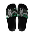 Green Aotearoa Niho Taniwha Slide Sandals Maori Mythology Tooth - Taniko Motifs - Aussie Hoodie