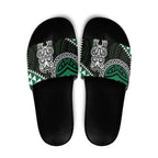 Green Aotearoa Niho Taniwha Slide Sandals Maori Mythology Tooth - Taniko Motifs - Aussie Hoodie