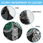 Green Aotearoa Niho Taniwha Spare Tire Cover Maori Mythology Tooth - Taniko Motifs