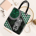 Green Aotearoa Niho Taniwha Tote Bag Maori Mythology Tooth - Taniko Motifs - Aussie Hoodie