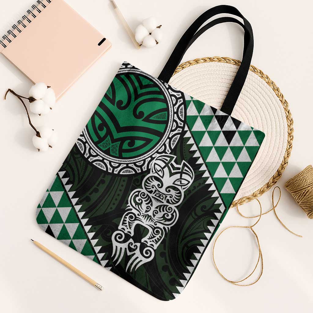 Green Aotearoa Niho Taniwha Tote Bag Maori Mythology Tooth - Taniko Motifs - Aussie Hoodie
