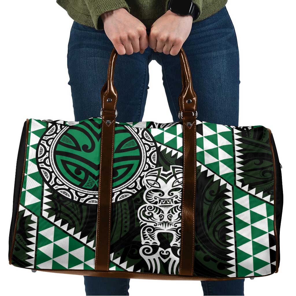 Green Aotearoa Niho Taniwha Travel Bag Maori Mythology Tooth - Taniko Motifs - Aussie Hoodie