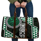 Green Aotearoa Niho Taniwha Travel Bag Maori Mythology Tooth - Taniko Motifs - Aussie Hoodie