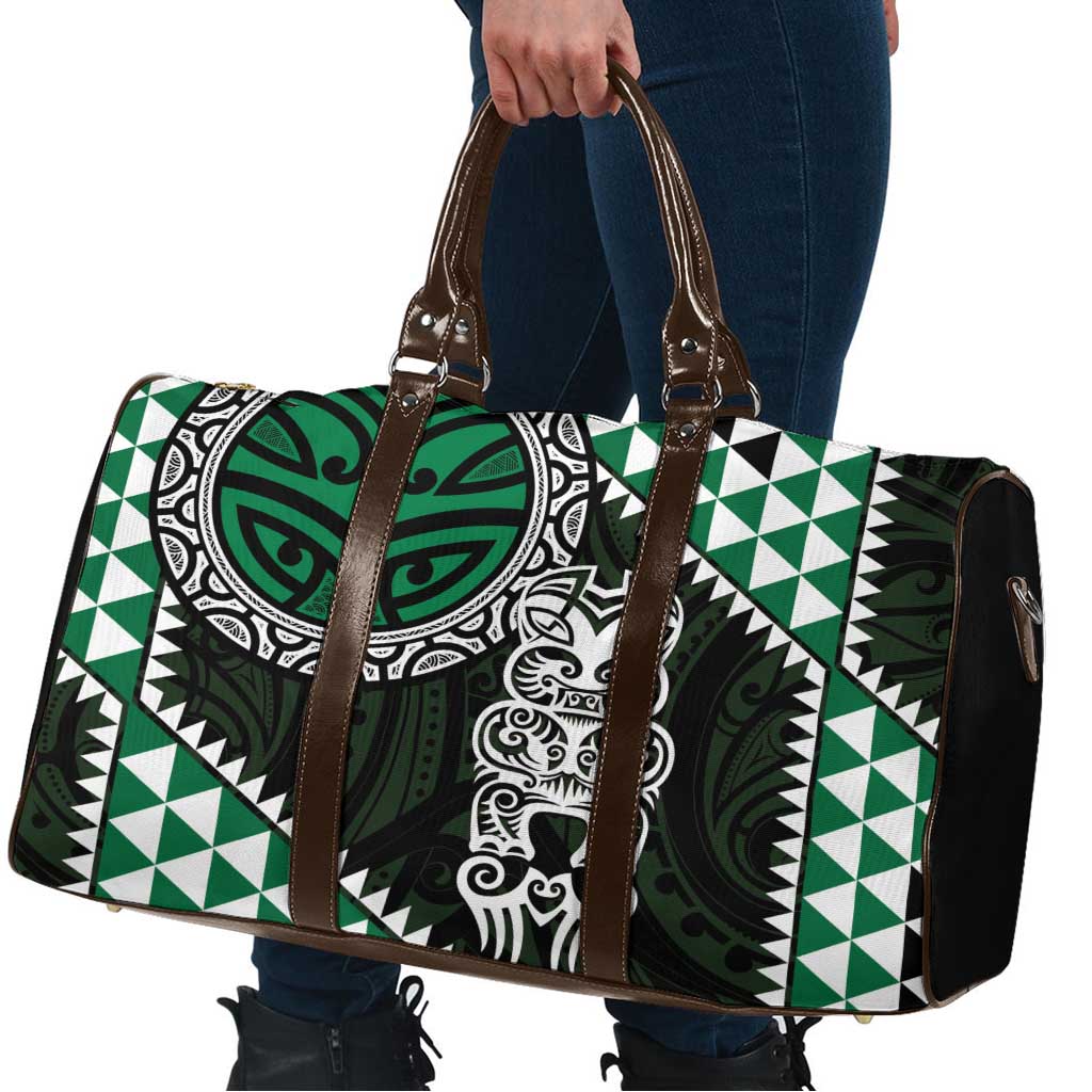 Green Aotearoa Niho Taniwha Travel Bag Maori Mythology Tooth - Taniko Motifs - Aussie Hoodie